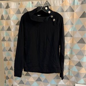 J. Crew Black Button-Detail Sweater